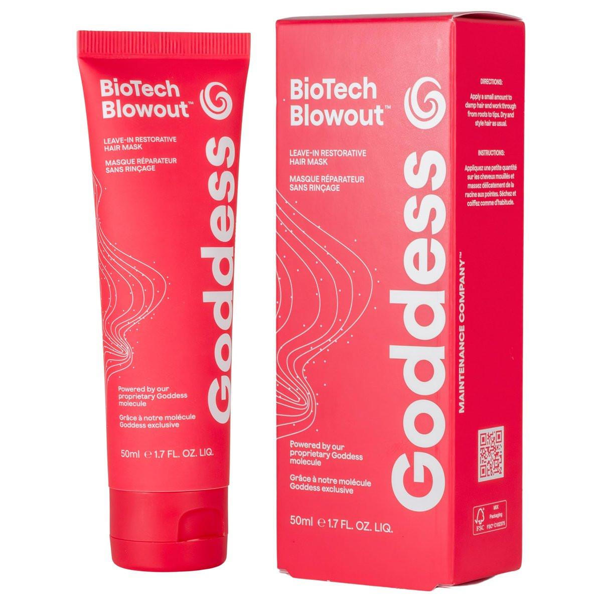 Biotech Blowout Leave-In Restorative Hair Mask 1,7 Fl Oz – Hitzeschutz bis 450°F, 8-Stunden-Style, Frizz-Kontrolle für geschädigtes Haar von Goddess Maintenance