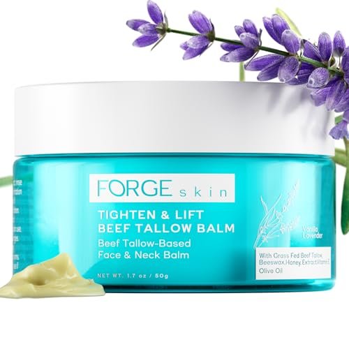 Forge Skin® Tighten & Lift Balm für Frauen [AUF TALGBASIS] - Rindertalg & Honigextrakt Gesichtsfeuchtigkeitscreme - Natürliche Creme - Feuchtigkeitsspendende Gesichtslotion - Anti-Aging Hautpflege mit ätherischen Ölen (50 g)