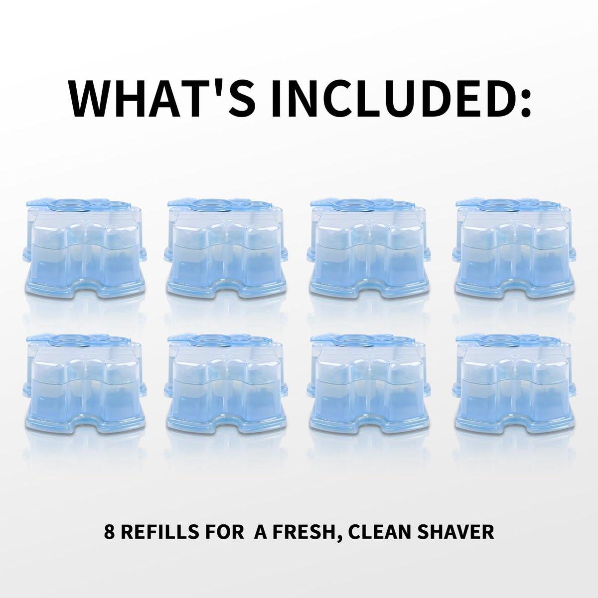 Clean & Renew Nachfüllkartuschen CCR Kompatibel mit Braun Rasierer Reiniger Lösung für Clean&Charge Reinigungssystem (8er-Pack)