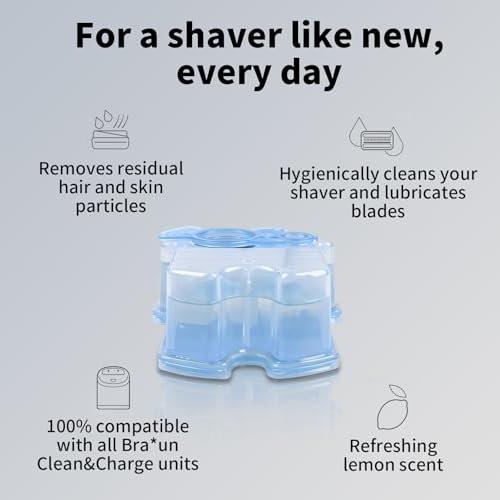 Clean & Renew Nachfüllkartuschen CCR Kompatibel mit Braun Rasierer Reiniger Lösung für Clean&Charge Reinigungssystem (8er-Pack)