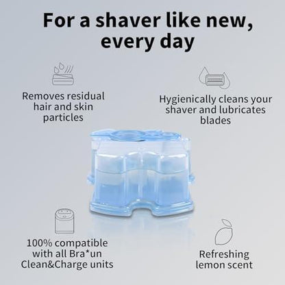 Clean & Renew Nachfüllkartuschen CCR Kompatibel mit Braun Rasierer Reiniger Lösung für Clean&Charge Reinigungssystem (8er-Pack)