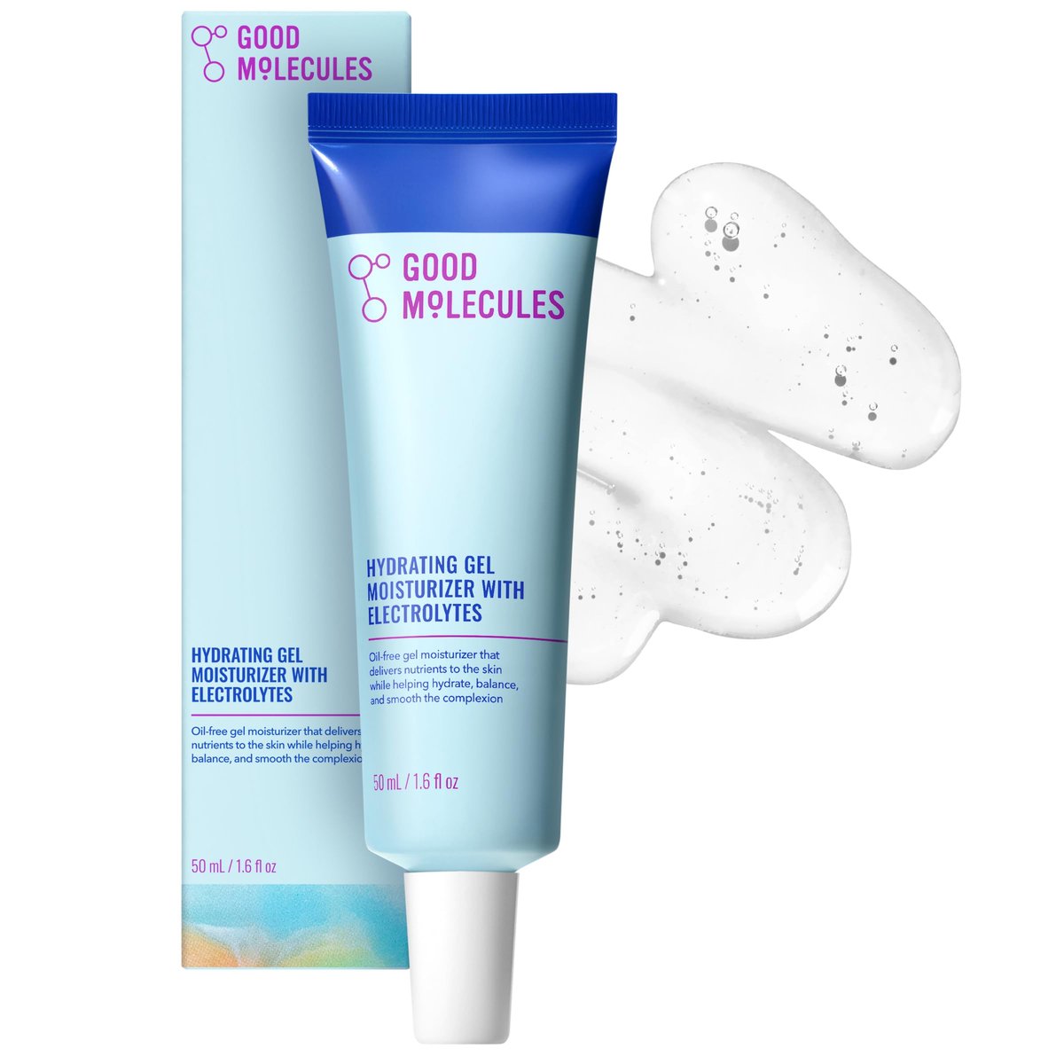 Good Molecules Hydrating Gel Moisturizer – Leichter, wasserbasierter Gel-Feuchtigkeitsspender für ölige & Mischhaut mit hydratisierenden Elektrolyten, ölfrei & parfümfrei