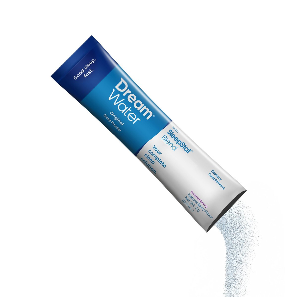 Dream Water Sleep Pulver – Zuckerfrei, Glutenfrei, Natürliche Aromen; Mischung aus 3 Inhaltsstoffen, GABA, 5mg Melatonin, 5-HTP; Snoozeberry-Geschmack, 10er-Pack