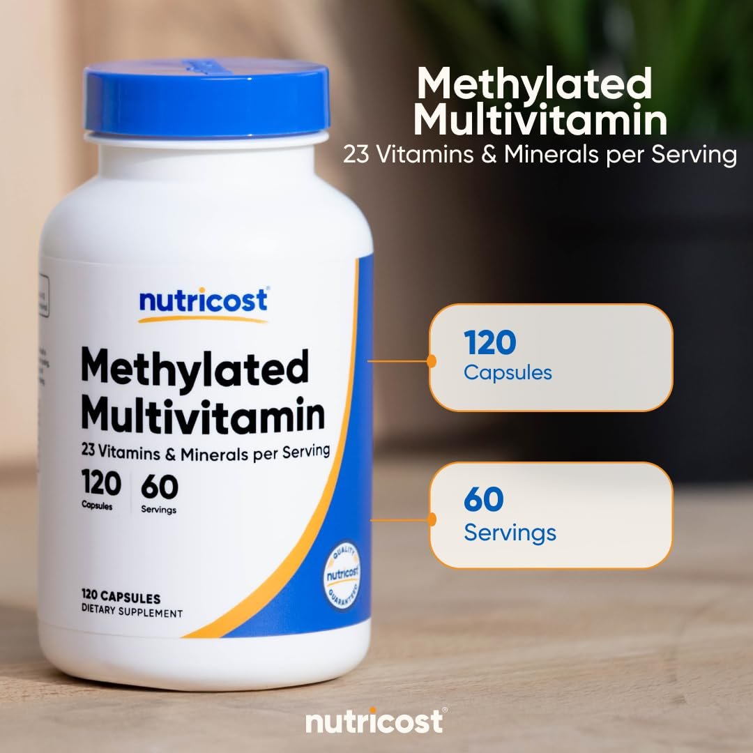 Nutricost Methylierte Multivitamin Kapseln – 120 Kapseln, 60 Portionen, 23 Vitamine & Mineralien pro Portion