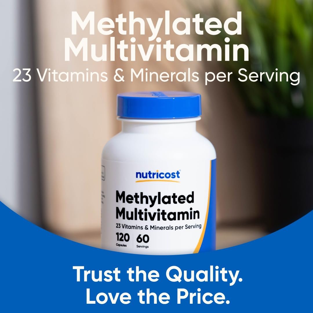 Nutricost Methylierte Multivitamin Kapseln – 120 Kapseln, 60 Portionen, 23 Vitamine & Mineralien pro Portion