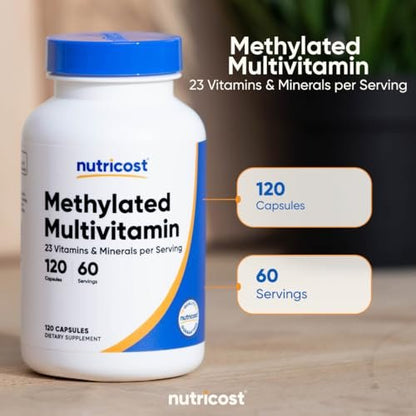 Nutricost Methylierte Multivitamin Kapseln – 120 Kapseln, 60 Portionen, 23 Vitamine & Mineralien pro Portion