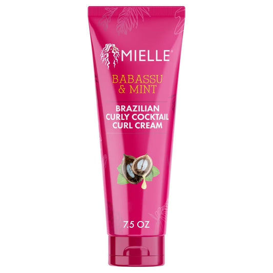 Mielle Organics Babassu & Mint Brazilian Curly Cocktail Curl Cream – Locken definierende Haarpflegecreme für strukturiertes Haar, 7,5 Unzen