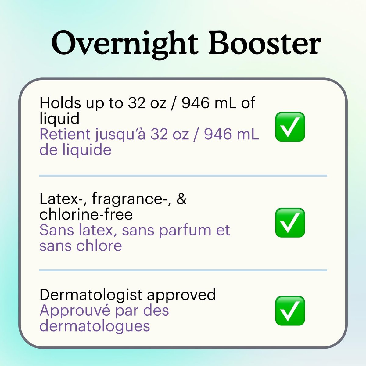 Because Overnight Booster Pads – Zusätzliche Saugfähigkeit für alle Inkontinenzslips, 22 Stück