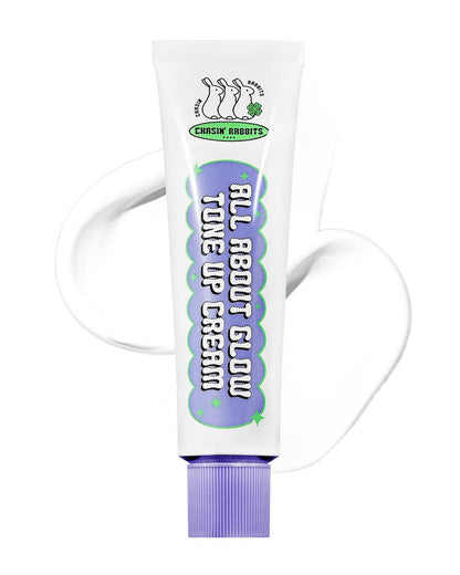 CHASIN' RABBITS All About Glow Tone-up Cream 1,69 fl. oz – Natürliche Make-up-Basis für einen strahlenden No-Makeup-Look, feuchtigkeitsspendend, vegane Gesichts- & Körperpflege, K-Beauty