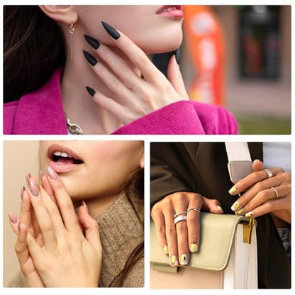 simarro 500 Stück kurze Nagelspitzen, Mandelform halbe Abdeckung Nagelspitzen Nagelverlängerungen transparente Gel-Nägel für Nageltechniker, Anfänger DIY Praxis Kunstdesign zu Hause