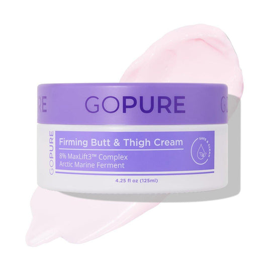 goPure Straffende Po- & Oberschenkel-Creme - Hautstraffende Körpercreme mit 8% MaxLift3-Komplex - Glättet sichtbar Dehnungsstreifen - Anti-Cellulite-Creme & Lösung für faltige Haut - Feuchtigkeitsspendende Barriere - Klinisch getestet