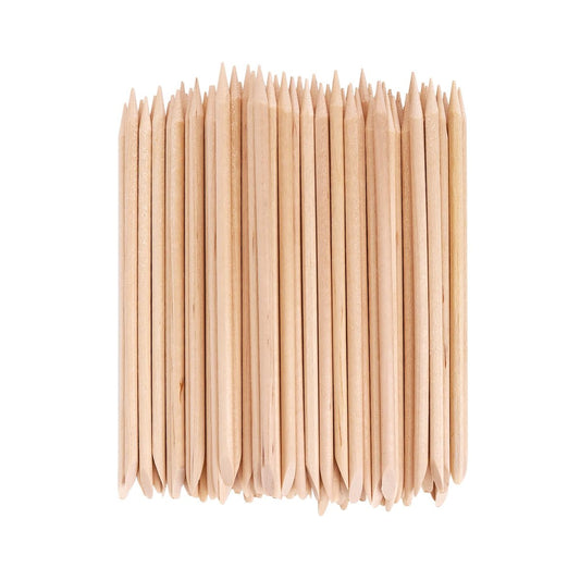 100 Stück Orangenholz-Nagelstäbchen, 11,4 cm Holz-Cuticle-Pusher und -Entferner-Set, doppelseitige Maniküre-Werkzeuge für Zuhause und Salon