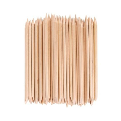 100 Stück Orangenholz-Nagelstäbchen, 11,4 cm Holz-Cuticle-Pusher und -Entferner-Set, doppelseitige Maniküre-Werkzeuge für Zuhause und Salon