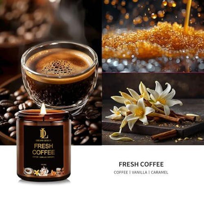 Frischer Kaffee Duftkerze, Kaffee Duftkerze, Natürliche Sojakerze für Zuhause, Lange Brenndauer von 50 Stunden, Geschenk für Männer und Frauen