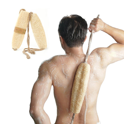 Herbvian Vietnamesischer Natürlicher Luffa-Rückenreiniger – 100 % pflanzliches Peeling, handgefertigte Luffa mit Jutefasergriff, für Männer & Frauen (1 Packung)