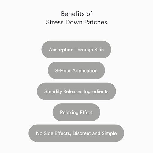 Kind Patches Stress Down Patches – Vitamin B12, Vitamin D3 & Ashwagandha Beruhigungsstreifen – Natürliche Inhaltsstoffe für tägliche Stressunterstützung – 30 Stück