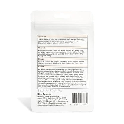 Kind Patches Stress Down Patches – Vitamin B12, Vitamin D3 & Ashwagandha Beruhigungsstreifen – Natürliche Inhaltsstoffe für tägliche Stressunterstützung – 30 Stück