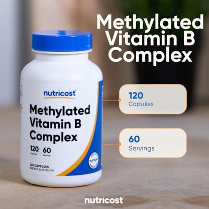 Nutricost Methyliertes Vitamin B Komplex 120 Kapseln - 60 Portionen, Glutenfrei