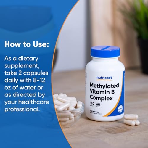 Nutricost Methyliertes Vitamin B Komplex 120 Kapseln - 60 Portionen, Glutenfrei