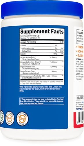 Nutricost Prebiotische Faser in Fruchtpunsch-Geschmack (1 Pfund) – Vegan, Glutenfrei, GMO-frei