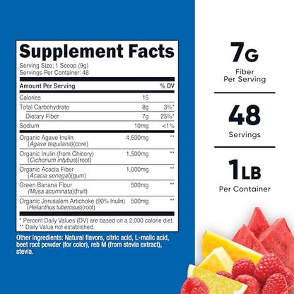 Nutricost Prebiotische Faser in Fruchtpunsch-Geschmack (1 Pfund) – Vegan, Glutenfrei, GMO-frei