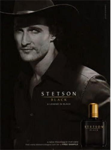 PureScents Stetson Black - Original Cologne für Männer - Maskuliner, holziger, dunkler und würziger Duft mit Noten von Sandelholz, Gewürzen und Wildleder - 100 ml