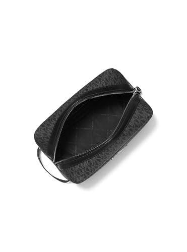 Michael Kors Hudson Kulturbeutel, glänzendes Rhodium-Hardware/Schwarz