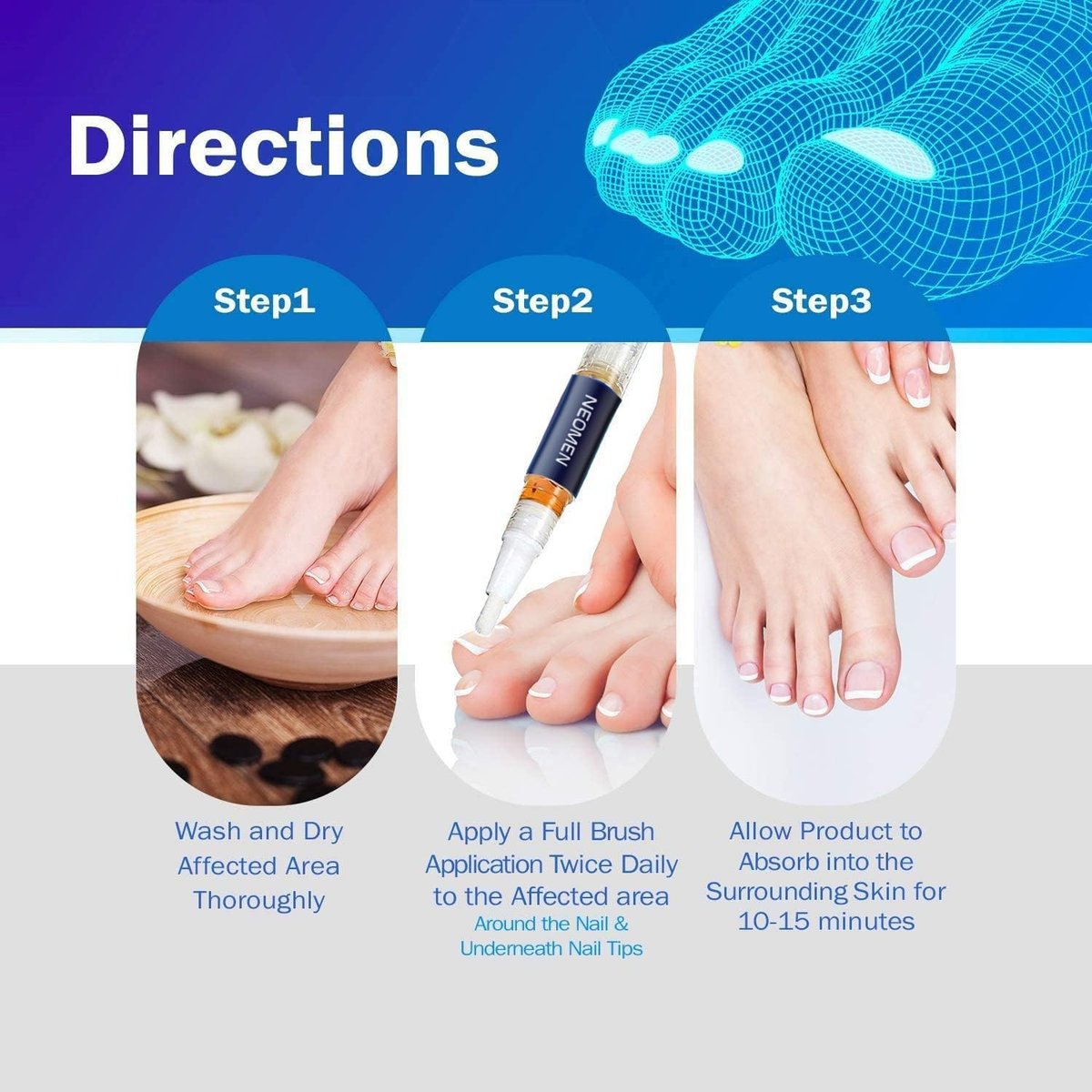 NEOMEN Nagelpilz Stift – Behandlung für Zehen- und Fingernägel, tägliche Nagelpflege, 4er-Pack