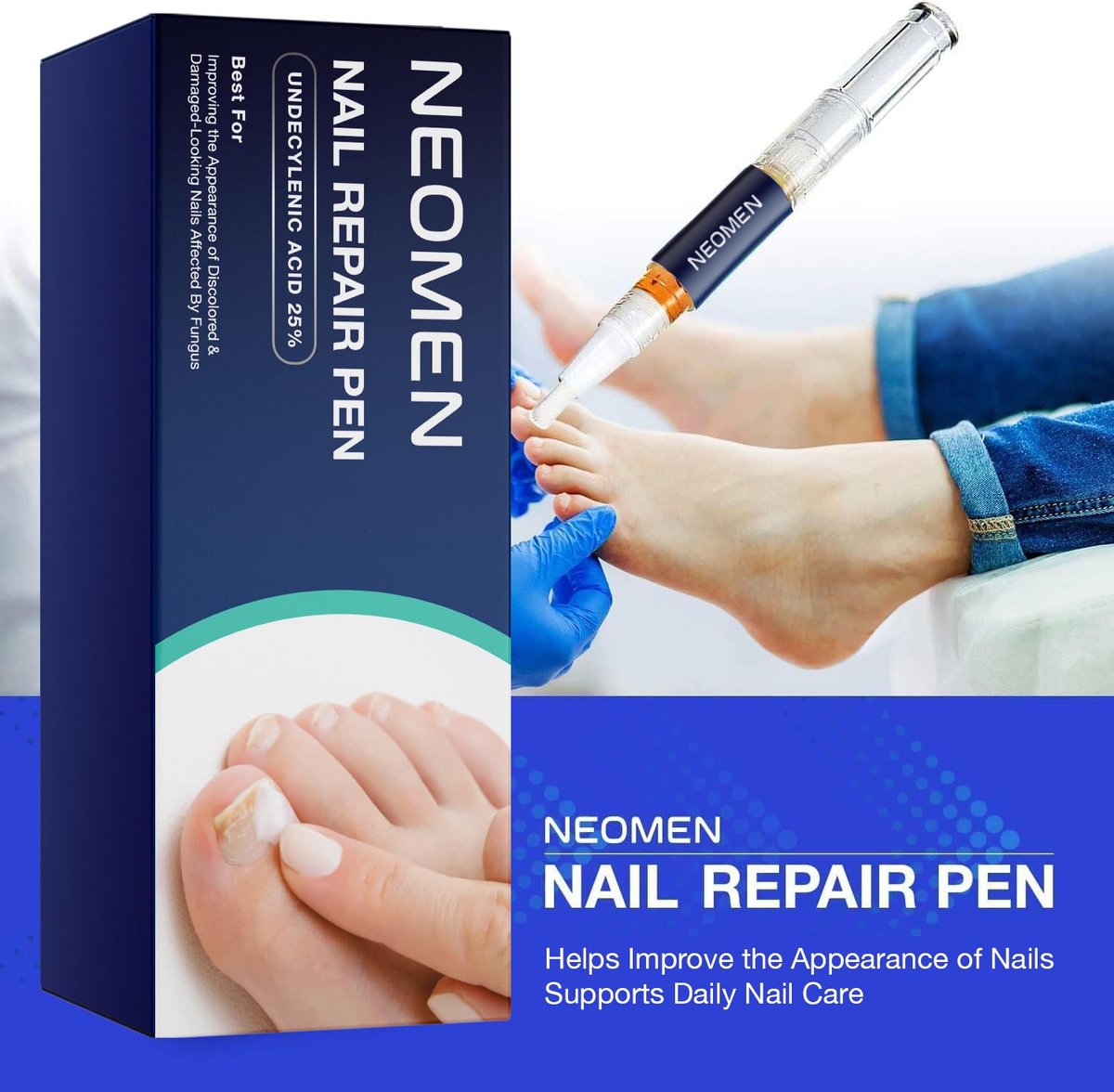 NEOMEN Nagelpilz Stift – Behandlung für Zehen- und Fingernägel, tägliche Nagelpflege, 4er-Pack