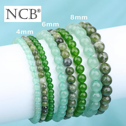 NCB 3-teiliges 8 mm Naturkristall-Edelstein-Armband-Set – Grüner Jade, Grüner Aventurin, Taiwan Jade handgefertigte Reiki-Energie-Heil-Schmuck für Meditation, Yoga, Unisex