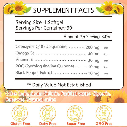 KFG CoQ10 200mg Weichkapseln – Coenzym Q10 für Herzgesundheit, Immunsystem & Zellenergie, glutenfrei