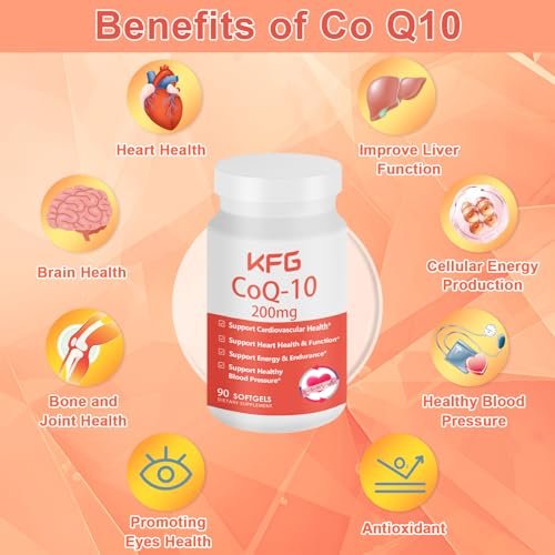 KFG CoQ10 200mg Weichkapseln – Coenzym Q10 für Herzgesundheit, Immunsystem & Zellenergie, glutenfrei