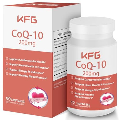 KFG CoQ10 200mg Weichkapseln – Coenzym Q10 für Herzgesundheit, Immunsystem & Zellenergie, glutenfrei