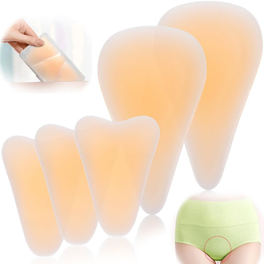 Inefticism 5er-Pack Camel Concealer Zehenabdeckung mit No-Bump-Design – Unsichtbare, wiederverwendbare Klebepads für Badeanzüge, Leggings & Yoga, weicher Silikon-Hider für Damen
