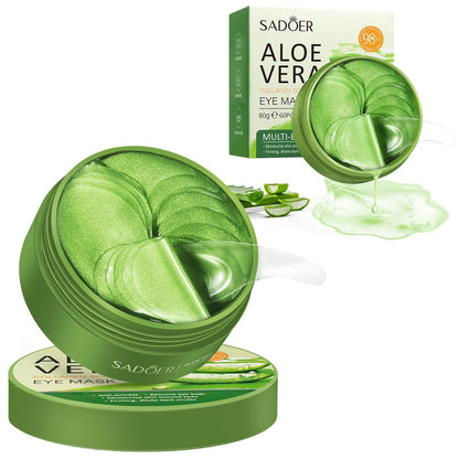 Caewous Augenpads gegen Tränensäcke und dunkle Ringe – 60 Stück Aloe Vera Augenmasken mit reinen Naturextrakten gegen Schwellungen, feine Linien, Fältchen und Augenringe