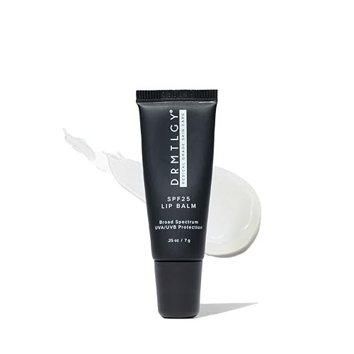 DRMTLGY SPF 25 Lippenbalsam – Feuchtigkeitsspendender & pflegender Lippenschutz mit Avocado, Sheabutter & Kakaobutter – Breitspektrum UVA/UVB-Schutz – Nicht klebrig, glattes Finish – 0,25 oz