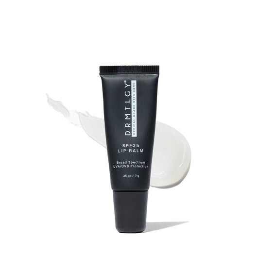 DRMTLGY SPF 25 Lippenbalsam – Feuchtigkeitsspendender & pflegender Lippenschutz mit Avocado, Sheabutter & Kakaobutter – Breitspektrum UVA/UVB-Schutz – Nicht klebrig, glattes Finish – 0,25 oz