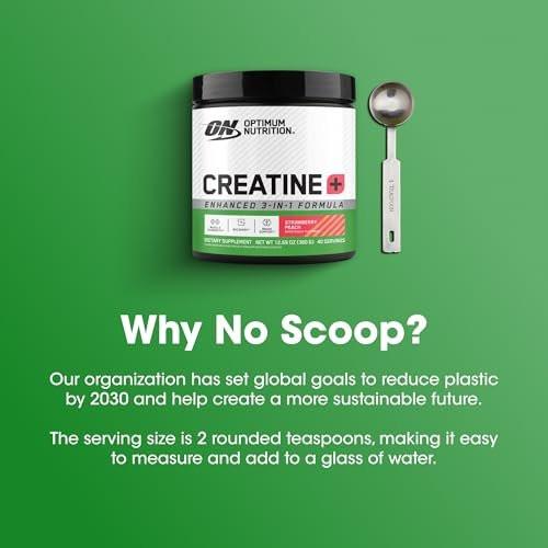 Optimum Nutrition Creatine Monohydrat Plus Pulver – Erdbeer-Pfirsich-Geschmack, Kreatin-Performance-Mischung mit Elektrolyten für Hydration, zusätzliche Vitamine, 40 Portionen, 360 g (Verpackung kann variieren)