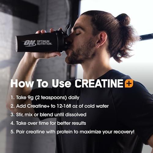 Optimum Nutrition Creatine Monohydrat Plus Pulver – Erdbeer-Pfirsich-Geschmack, Kreatin-Performance-Mischung mit Elektrolyten für Hydration, zusätzliche Vitamine, 40 Portionen, 360 g (Verpackung kann variieren)