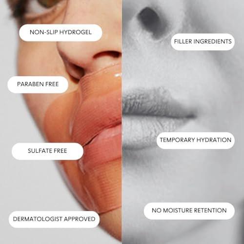 LOOPS Weekly Reset Hydrogel Korean Lip Mask – Super Hydrierende Maske für feuchtigkeitsspendende Lippen – Verjüngt und reduziert Anzeichen von Schwellungen – Lippenplumping-Maske – Kühlende und erfrischende Kollagen-Lippenmaske – 5 Stück