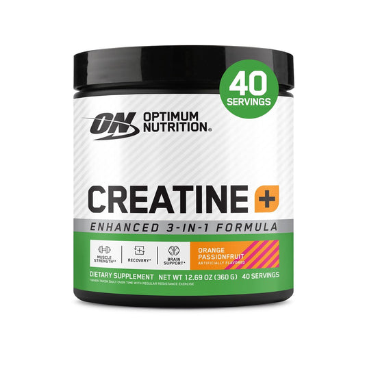 Optimum Nutrition Creatine Monohydrat Plus Pulver – Orangen-Passionsfrucht Geschmack, mit Elektrolyten & Vitaminen, 40 Portionen, 360 g