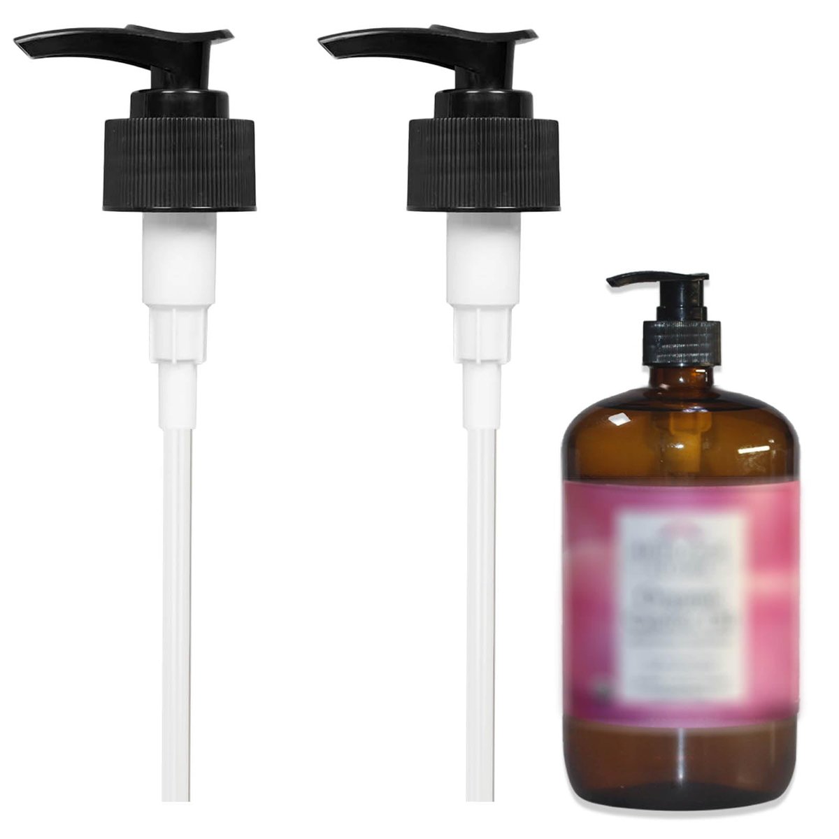 Ersatz-Pumpenspender für 32 oz Rizinusölflaschen, kompatibel mit Heritage Store Rizinusöl, Schwarz, 2er-Pack