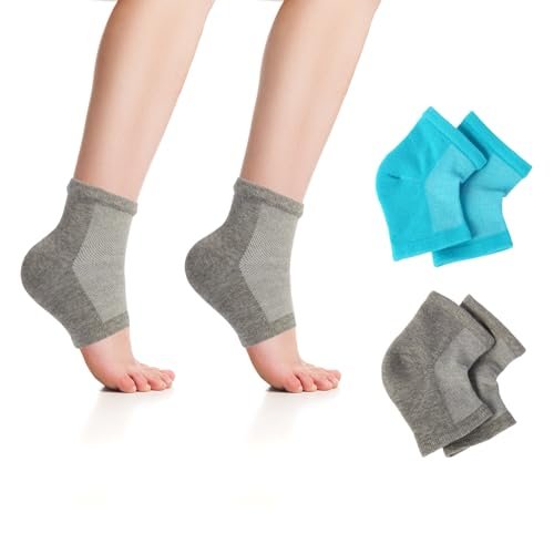 2 Paar Silikon Socken für trockene, rissige Füße Frauen, Feuchtigkeitsspendende Fersensocken, Gel-Zehenlose Lotion Socken, Feuchtigkeitsspendende Silikon Fußsocken für rissige Fersen über Nacht von Untrytb