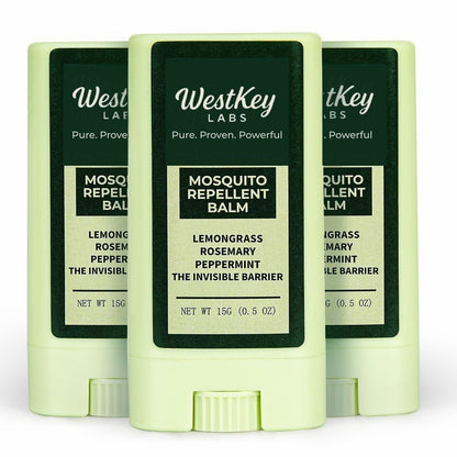 WestKey Labs Mückenstift – 3er-Pack (je 14 g) – DEET-freier, pflanzlicher Insektenschutz für Kinder & Erwachsene – Natürlicher Schutz, Reisefreundlich, Sicher für den Außenbereich