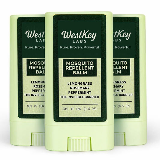 WestKey Labs Mückenstift – 3er-Pack (je 14 g) – DEET-freier, pflanzlicher Insektenschutz für Kinder & Erwachsene – Natürlicher Schutz, Reisefreundlich, Sicher für den Außenbereich