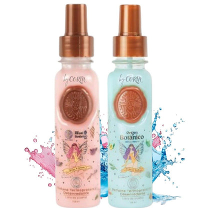 Haarparfüm – DUO Hitzeschutzspray für das Haar, entwirrend und Frizz-kontrollierend mit Pheromonen, Sonnenschutz – Ritual Verführung & Ritual Versuchung floral und fruchtig 120 ml – Leave-in Conditioner Spray