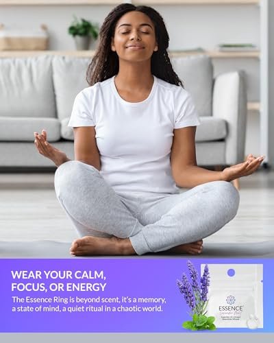 HONÉ Essence Aromatherapie Nasal-Diffuser – Lavendel-Minze Ätherisches Öl Nasenring Silikoninhalator für Stress- & Stimmungsunterstützung – Hergestellt in den USA & Reisefreundlich (3er-Pack)