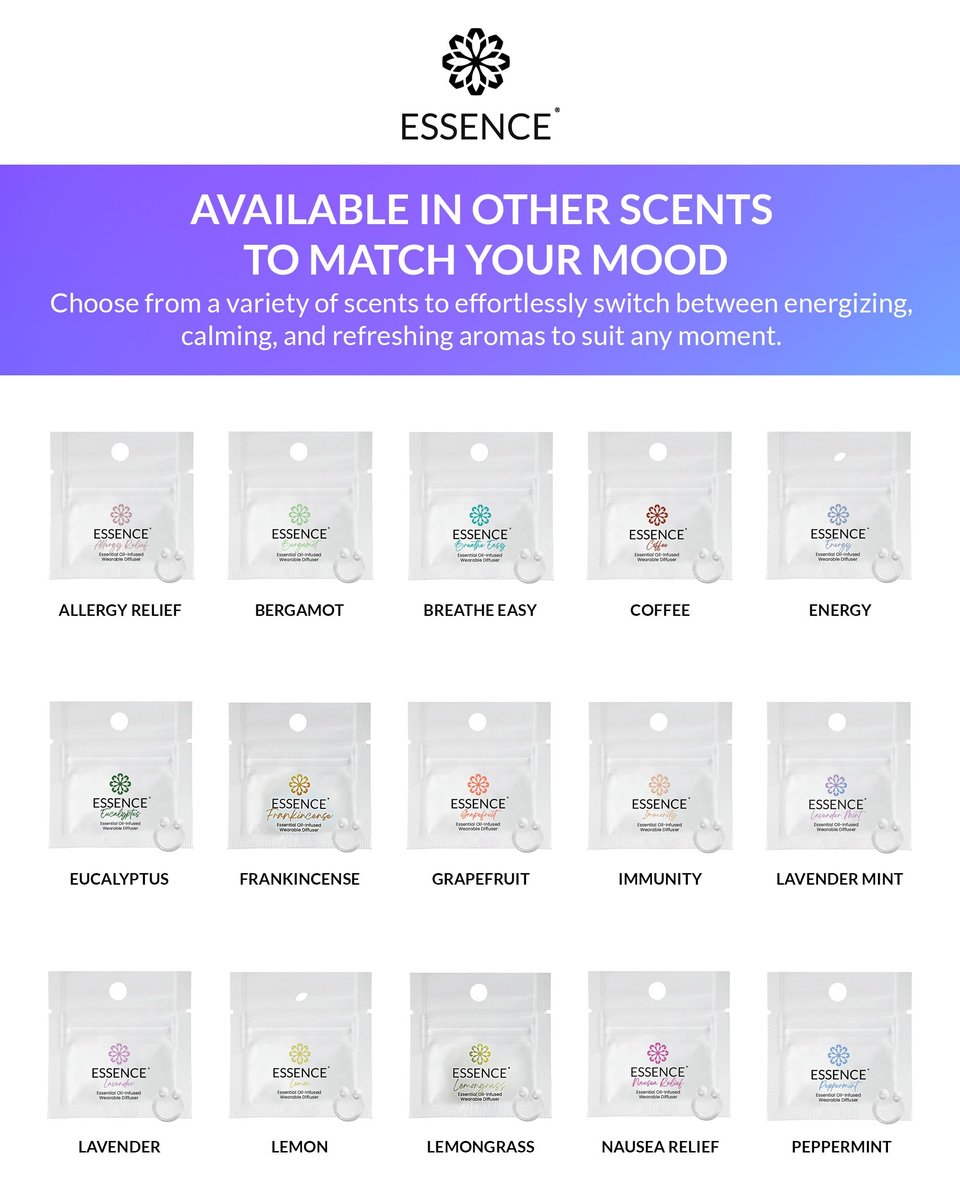 HONÉ Essence Aromatherapie Nasal-Diffuser – Lavendel-Minze Ätherisches Öl Nasenring Silikoninhalator für Stress- & Stimmungsunterstützung – Hergestellt in den USA & Reisefreundlich (3er-Pack)