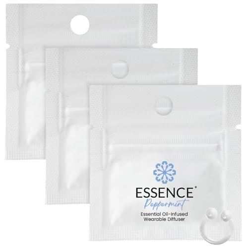 Essence Tragbarer Aromatherapie-Nasendiffusor – Pfefferminz-Öl-Nasenring-Silikon-Inhalator für Stress & Stimmung – Hergestellt in den USA & Reisefreundlich (3er-Pack)