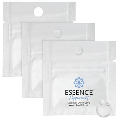 Essence Tragbarer Aromatherapie-Nasendiffusor – Pfefferminz-Öl-Nasenring-Silikon-Inhalator für Stress & Stimmung – Hergestellt in den USA & Reisefreundlich (3er-Pack)